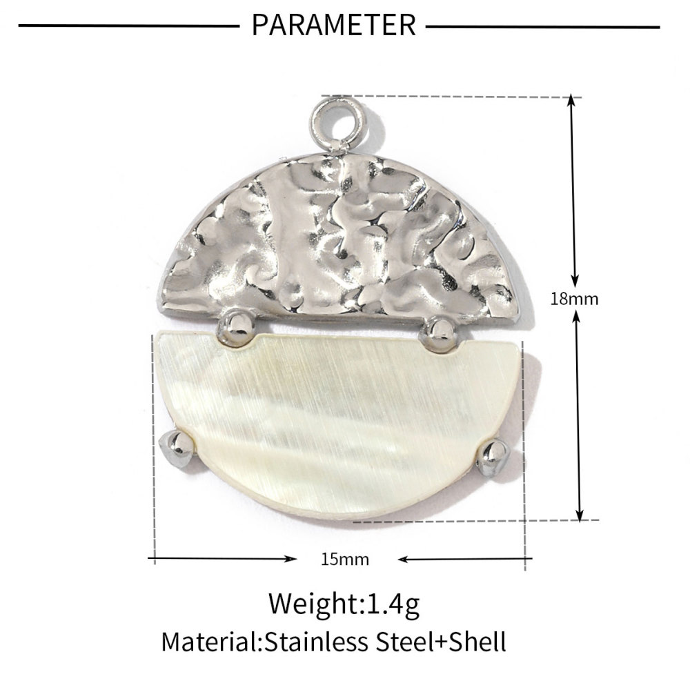 6pcs/pack Stainless Steel Cute Shell Heart DIY Charms Women Cross Trendy Sunflower Natural Stone Pendants Necklace Making Jewelry