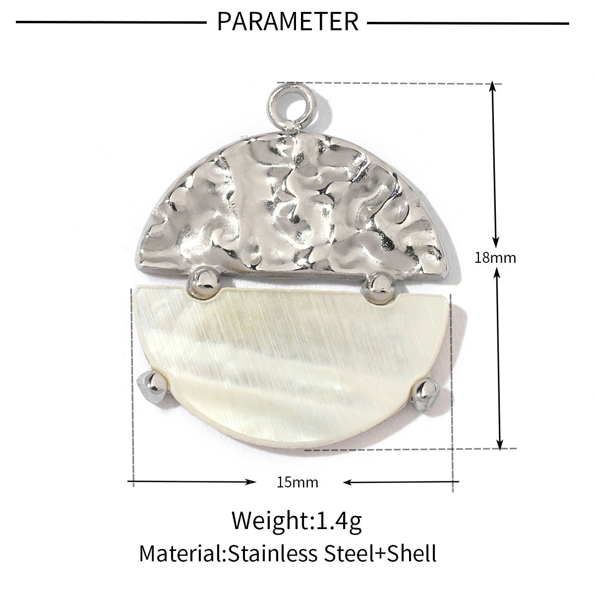 6pcs/pack Stainless Steel Cute Shell Heart DIY Charms Women Cross Trendy Sunflower Natural Stone Pendants Necklace Making Jewelry