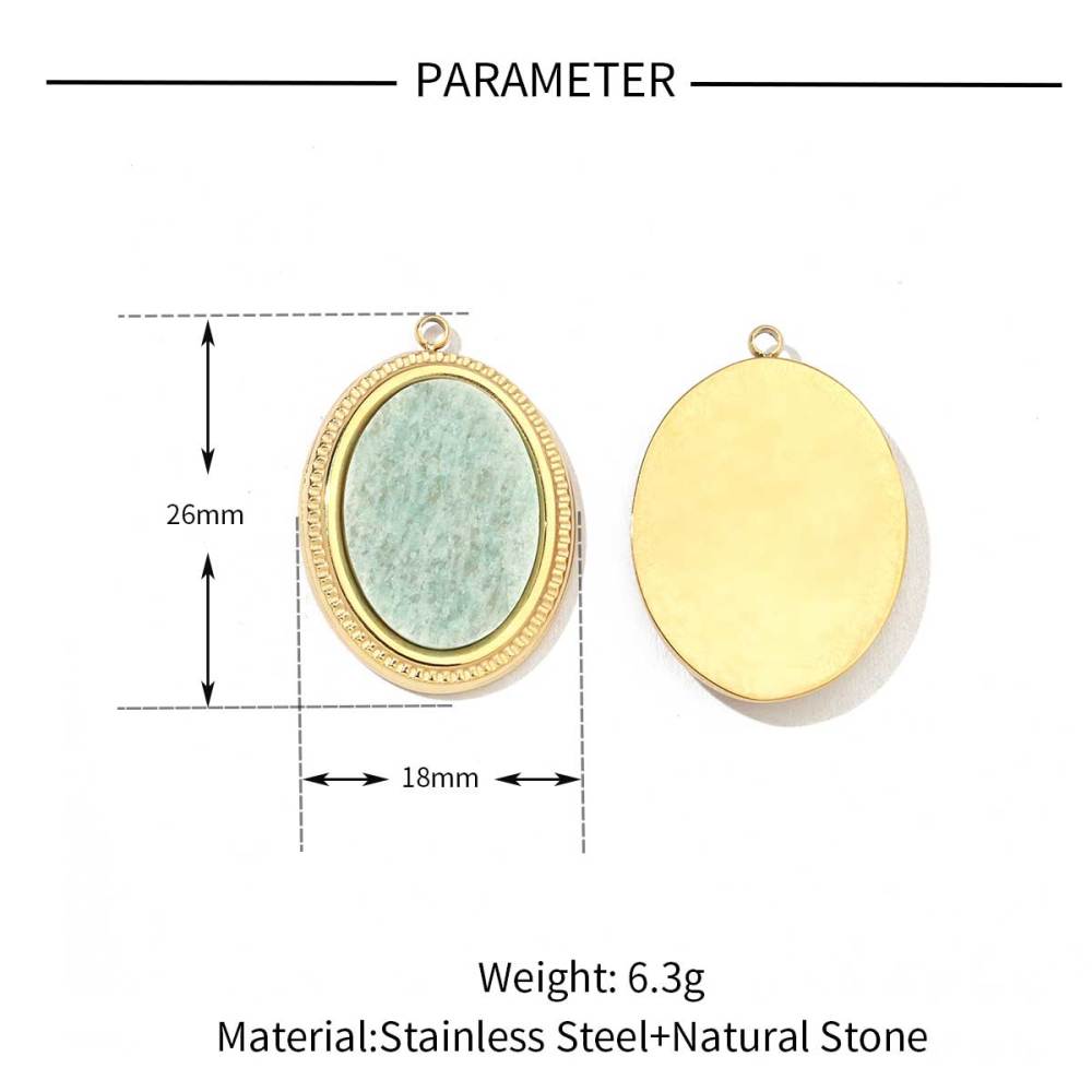 6pcs/pack Stainless Steel Cute Shell Heart DIY Charms Women Cross Trendy Sunflower Natural Stone Pendants Necklace Making Jewelry