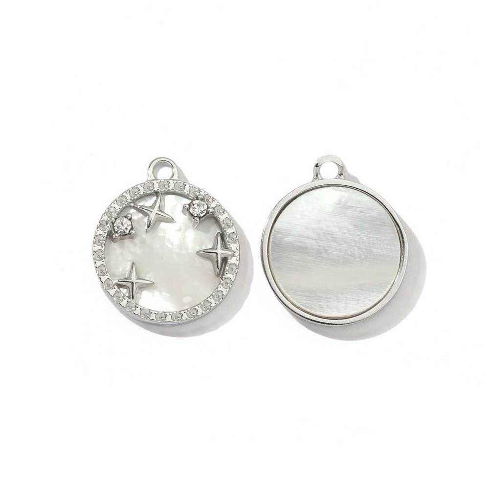 6pcs/pack Stainless Steel Cute Shell Heart DIY Charms Women Cross Trendy Sunflower Natural Stone Pendants Necklace Making Jewelry