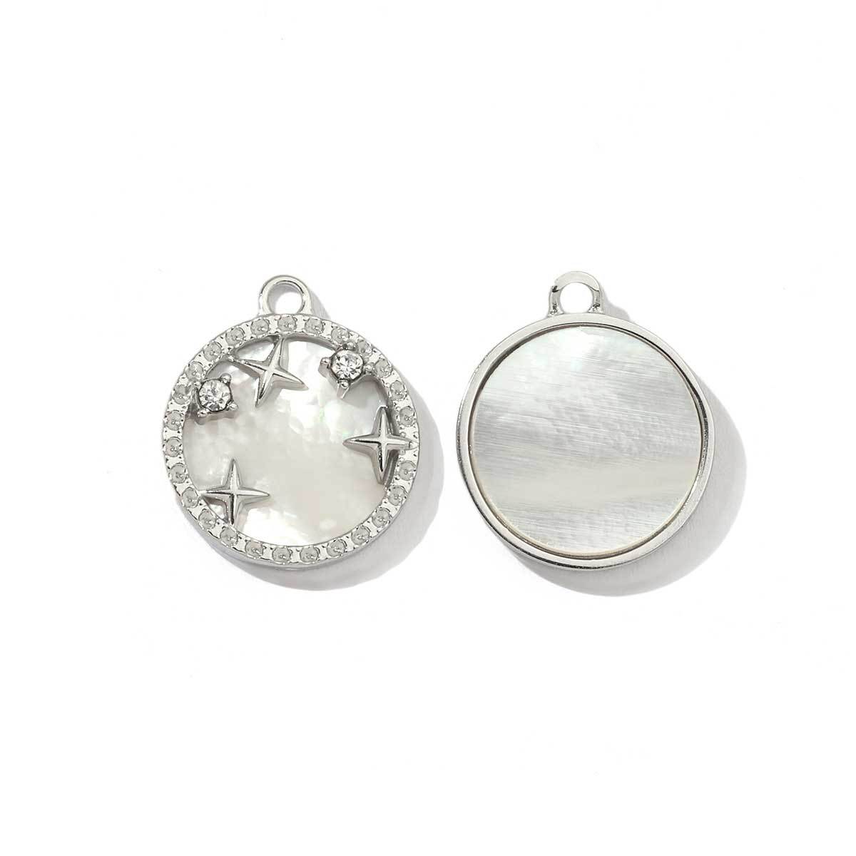 6pcs/pack Stainless Steel Cute Shell Heart DIY Charms Women Cross Trendy Sunflower Natural Stone Pendants Necklace Making Jewelry
