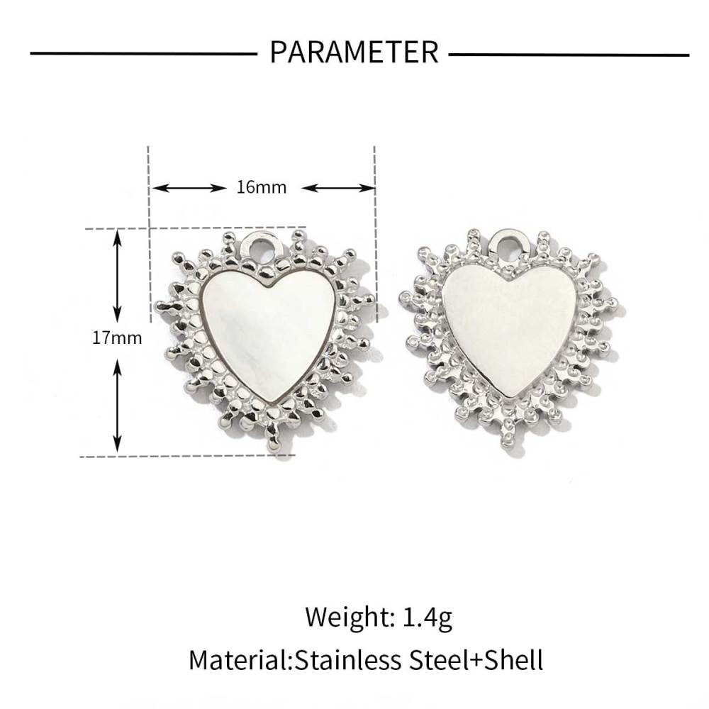 6pcs/pack Stainless Steel Cute Shell Heart DIY Charms Women Cross Trendy Sunflower Natural Stone Pendants Necklace Making Jewelry
