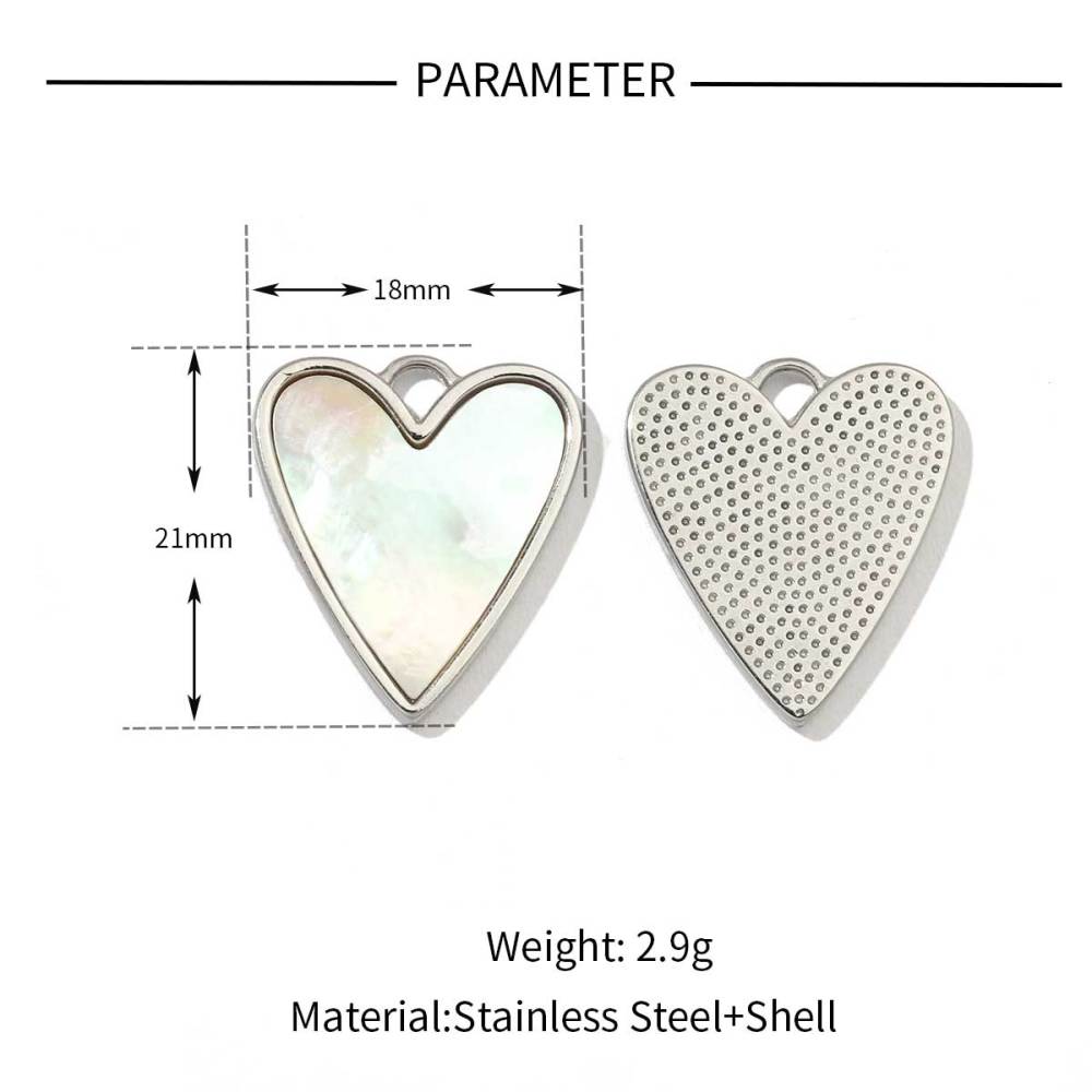 6pcs/pack Stainless Steel Cute Shell Heart DIY Charms Women Cross Trendy Sunflower Natural Stone Pendants Necklace Making Jewelry