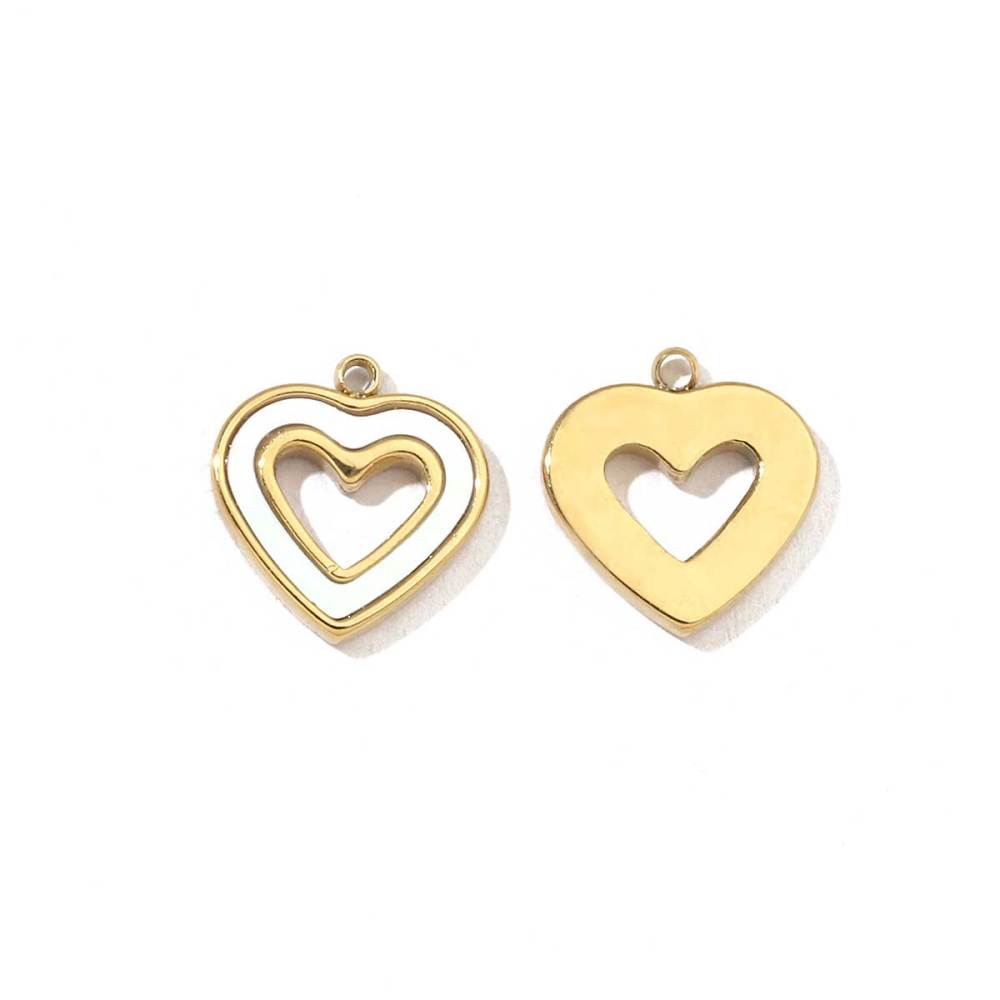 6pcs/pack Stainless Steel Cute Shell Heart DIY Charms Women Cross Trendy Sunflower Natural Stone Pendants Necklace Making Jewelry