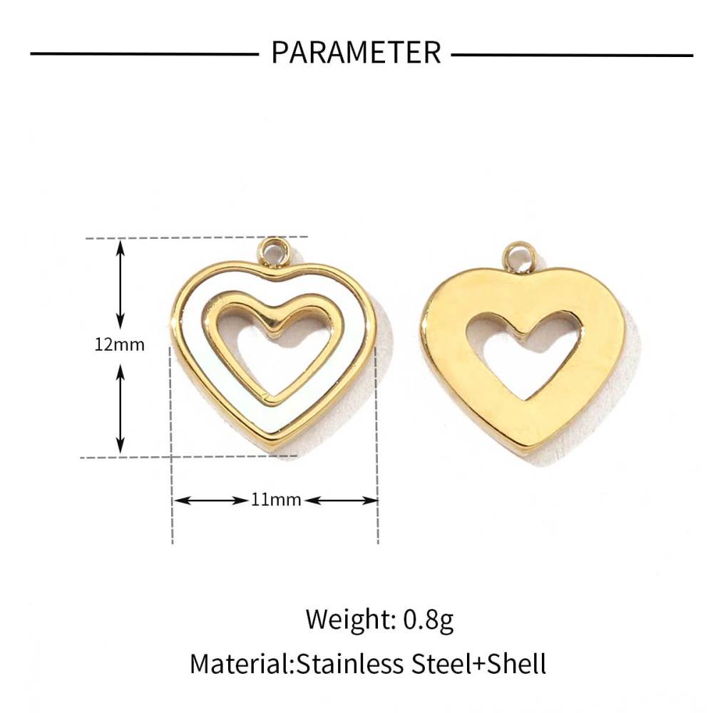 6pcs/pack Stainless Steel Cute Shell Heart DIY Charms Women Cross Trendy Sunflower Natural Stone Pendants Necklace Making Jewelry