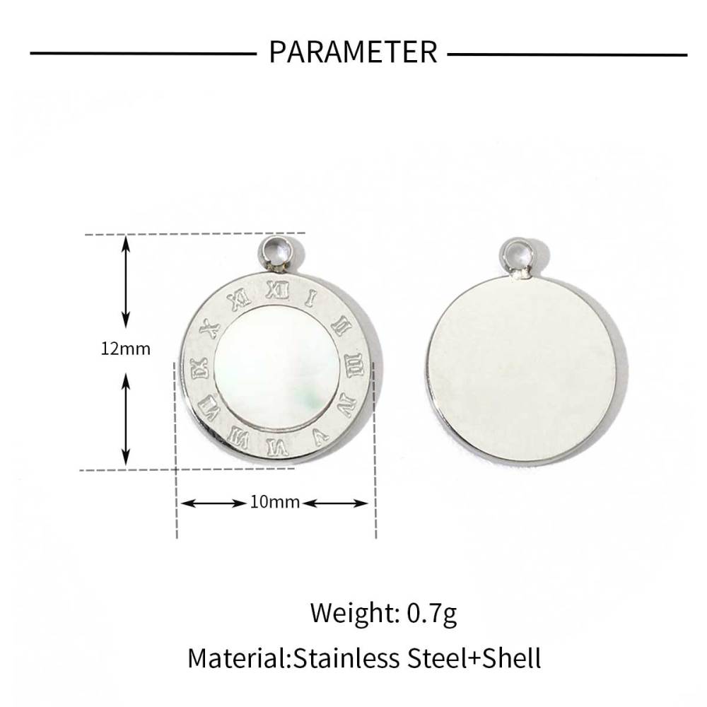 6pcs/pack Stainless Steel Cute Shell Heart DIY Charms Women Cross Trendy Sunflower Natural Stone Pendants Necklace Making Jewelry