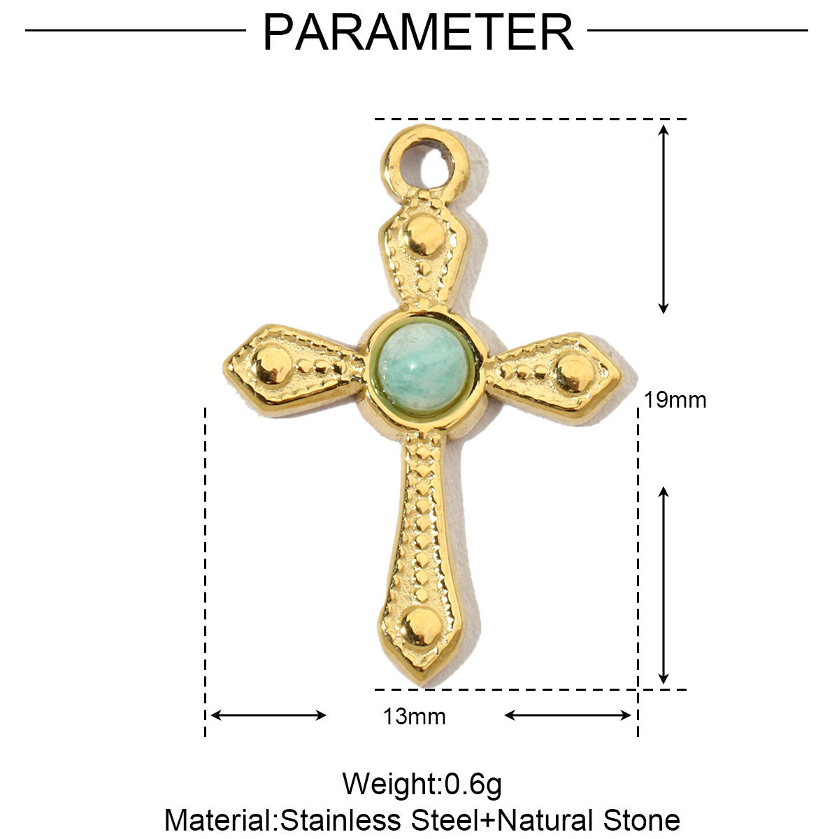 6pcs/pack Stainless Steel Cute Shell Heart DIY Charms Women Cross Trendy Sunflower Natural Stone Pendants Necklace Making Jewelry