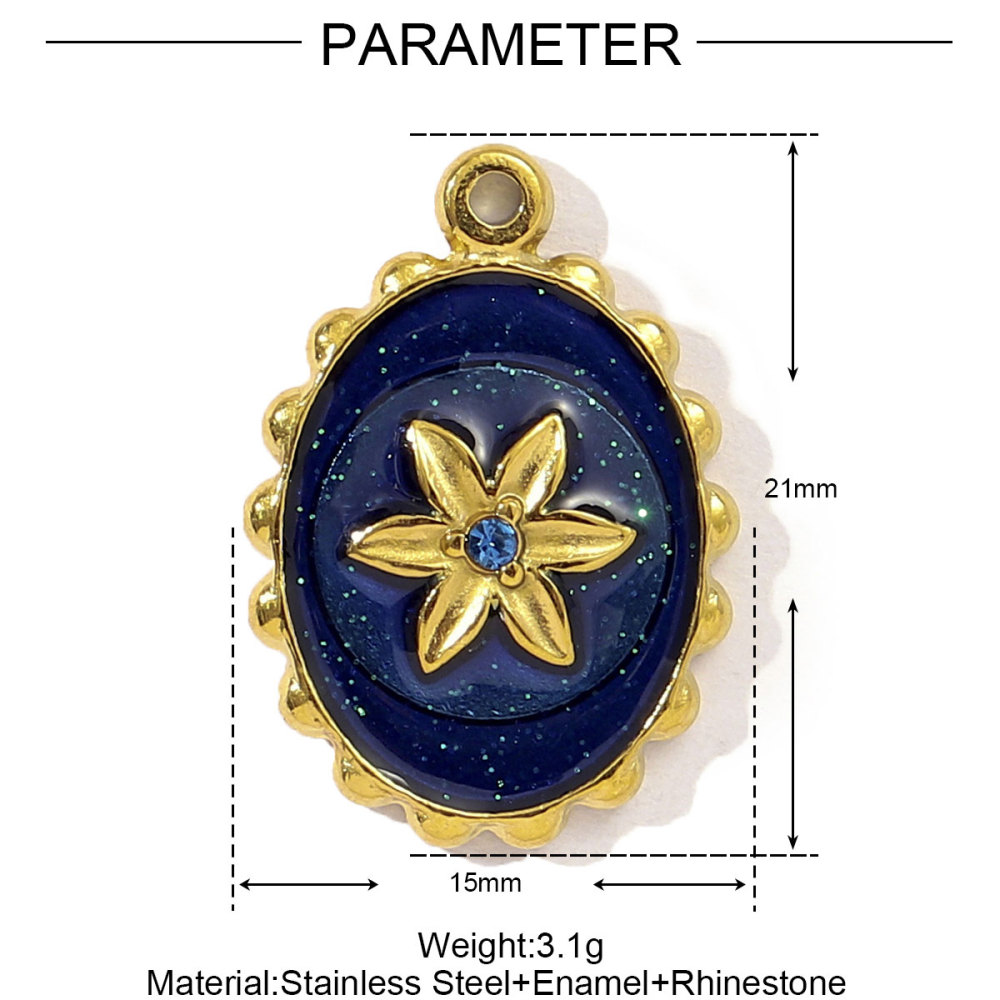6pcs/pack Stainless Steel Cute Shell Heart DIY Charms Women Cross Trendy Sunflower Natural Stone Pendants Necklace Making Jewelry