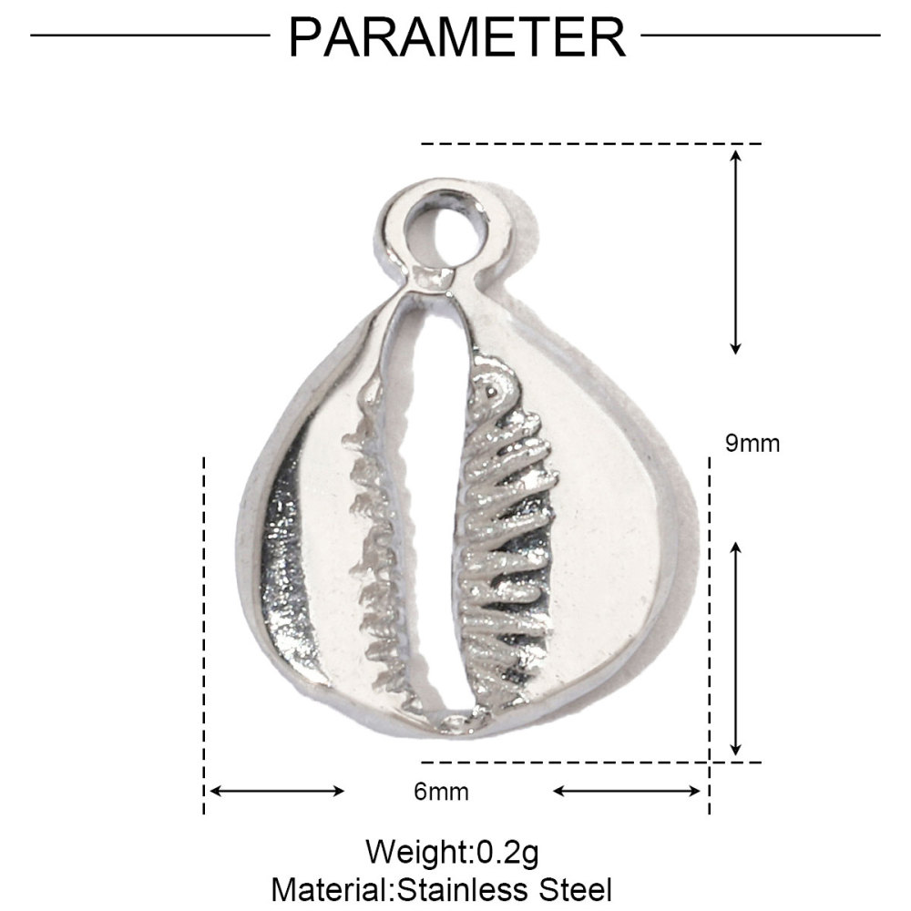6pcs/pack Shell Bee Stainless Steel Diy Charms Women Star Clover Seahorse Earring Necklace Making Dog Paw Fox Pendant Wholesale