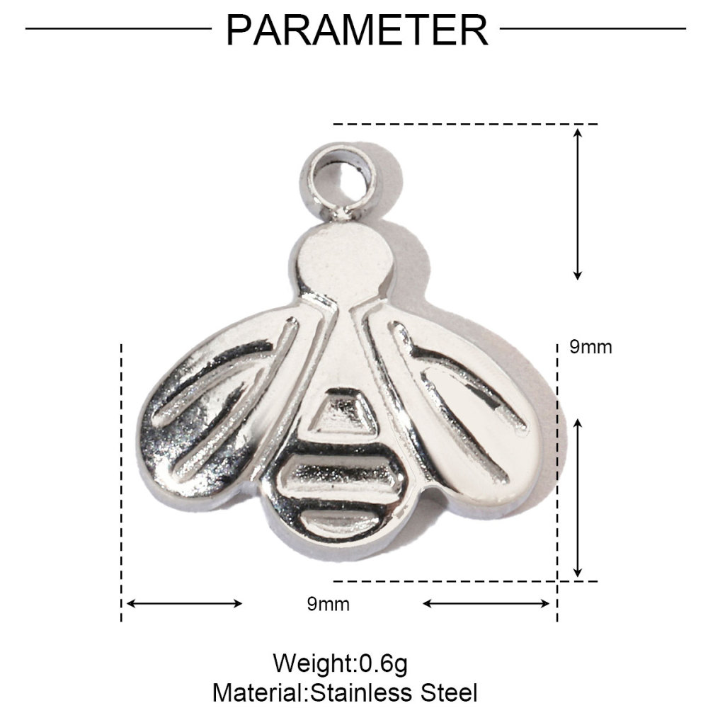 6pcs/pack Shell Bee Stainless Steel Diy Charms Women Star Clover Seahorse Earring Necklace Making Dog Paw Fox Pendant Wholesale