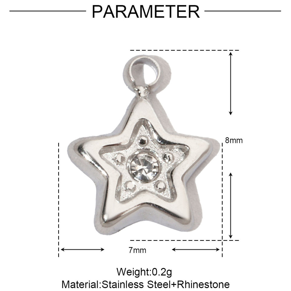 6pcs/pack Shell Bee Stainless Steel Diy Charms Women Star Clover Seahorse Earring Necklace Making Dog Paw Fox Pendant Wholesale