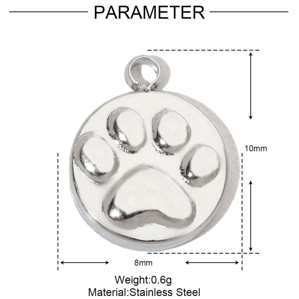6pcs/pack Shell Bee Stainless Steel Diy Charms Women Star Clover Seahorse Earring Necklace Making Dog Paw Fox Pendant Wholesale