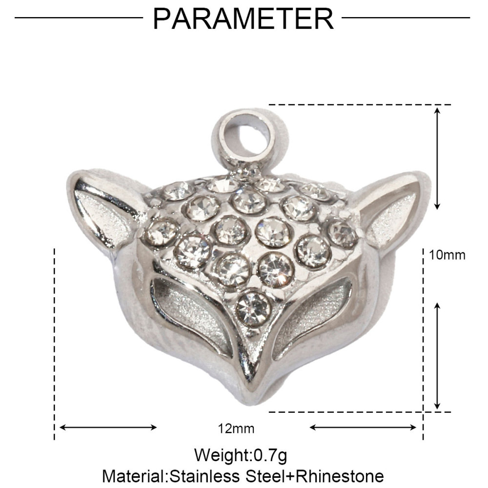 6pcs/pack Shell Bee Stainless Steel Diy Charms Women Star Clover Seahorse Earring Necklace Making Dog Paw Fox Pendant Wholesale