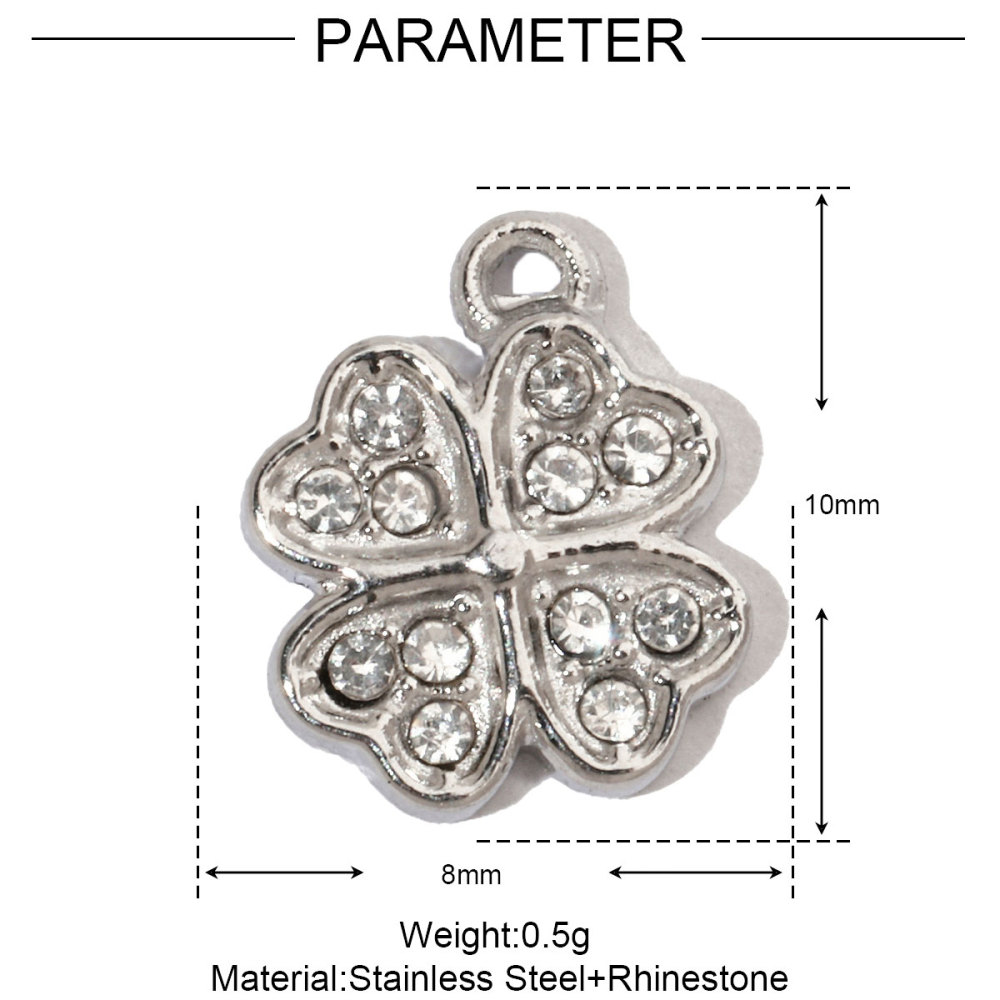 6pcs/pack Shell Bee Stainless Steel Diy Charms Women Star Clover Seahorse Earring Necklace Making Dog Paw Fox Pendant Wholesale