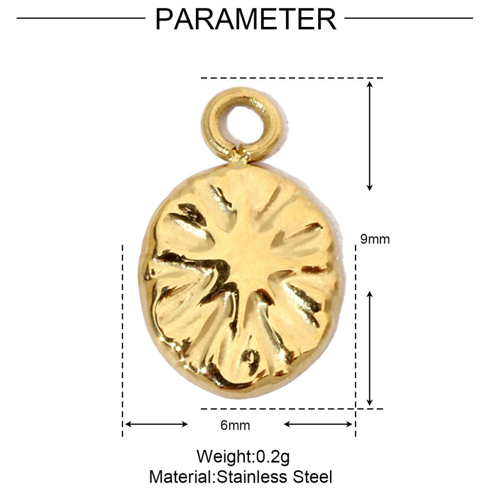 6pcs/pack Spider Bee Stainless Steel Diy Charms Women Star Clover Seahorse Earring Necklace Making Dog Paw Sun Pendant