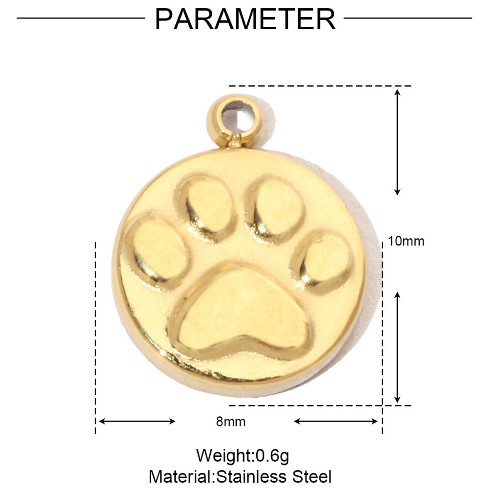 6pcs/pack Spider Bee Stainless Steel Diy Charms Women Star Clover Seahorse Earring Necklace Making Dog Paw Sun Pendant