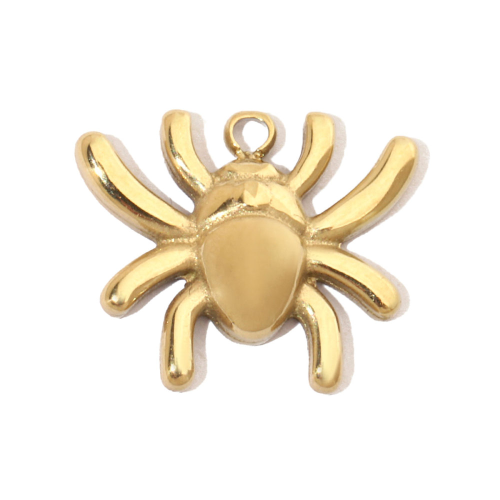 6pcs/pack Spider Bee Stainless Steel Diy Charms Women Star Clover Seahorse Earring Necklace Making Dog Paw Sun Pendant