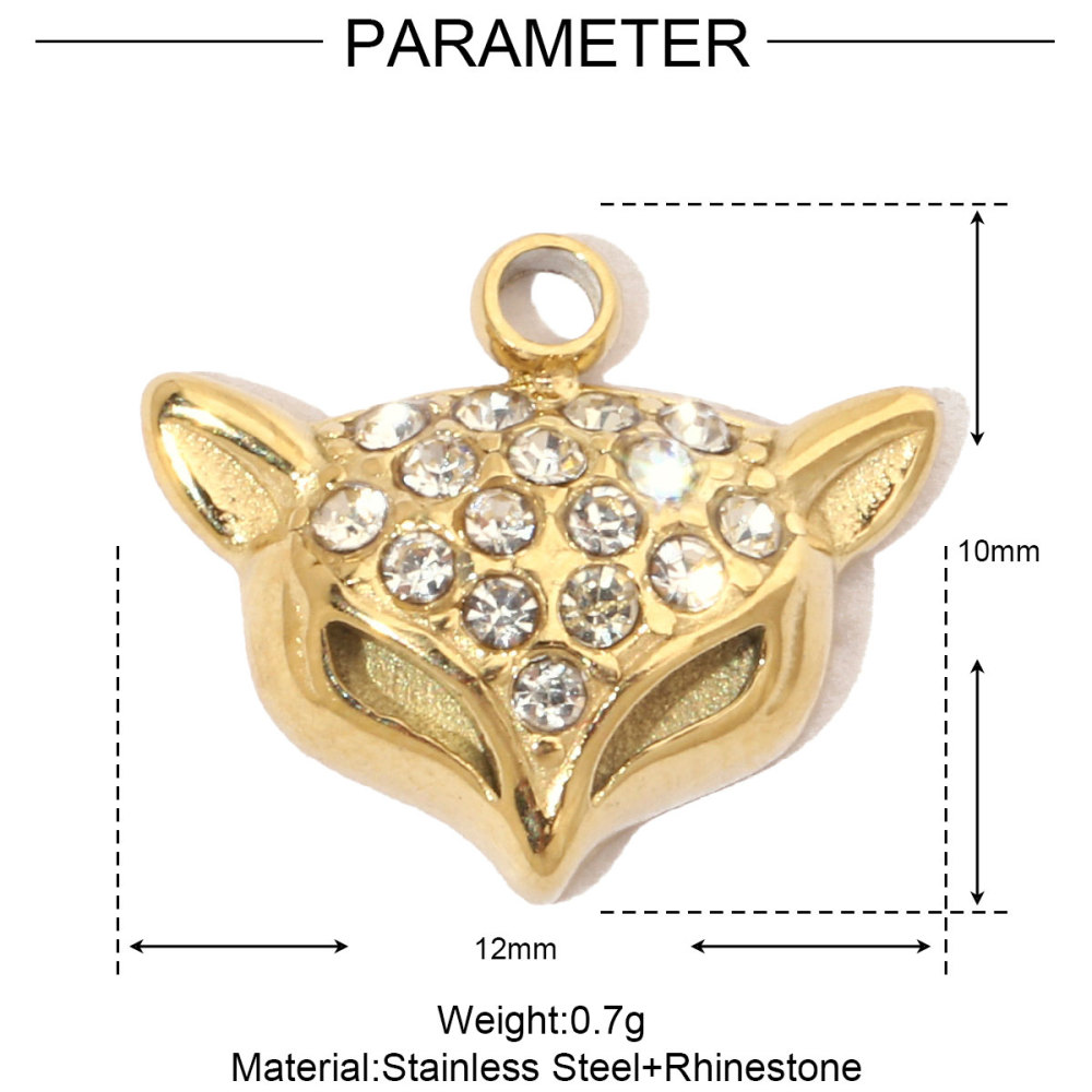 6pcs/pack Spider Bee Stainless Steel Diy Charms Women Star Clover Seahorse Earring Necklace Making Dog Paw Sun Pendant