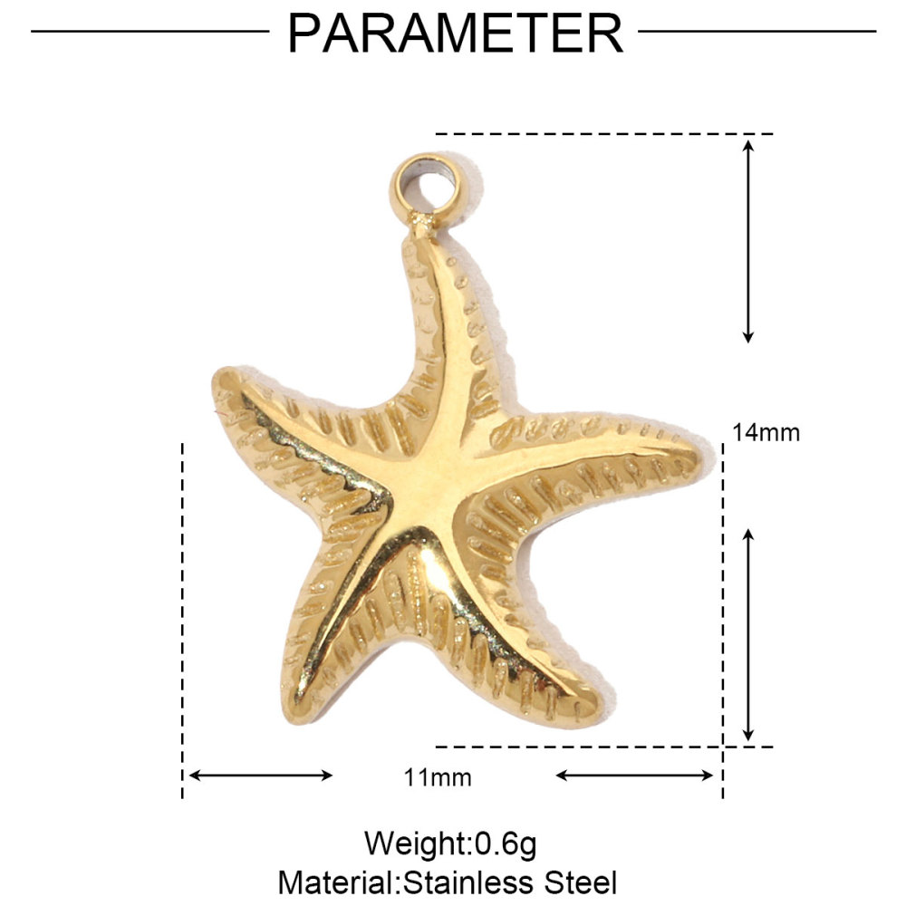6pcs/pack Spider Bee Stainless Steel Diy Charms Women Star Clover Seahorse Earring Necklace Making Dog Paw Sun Pendant