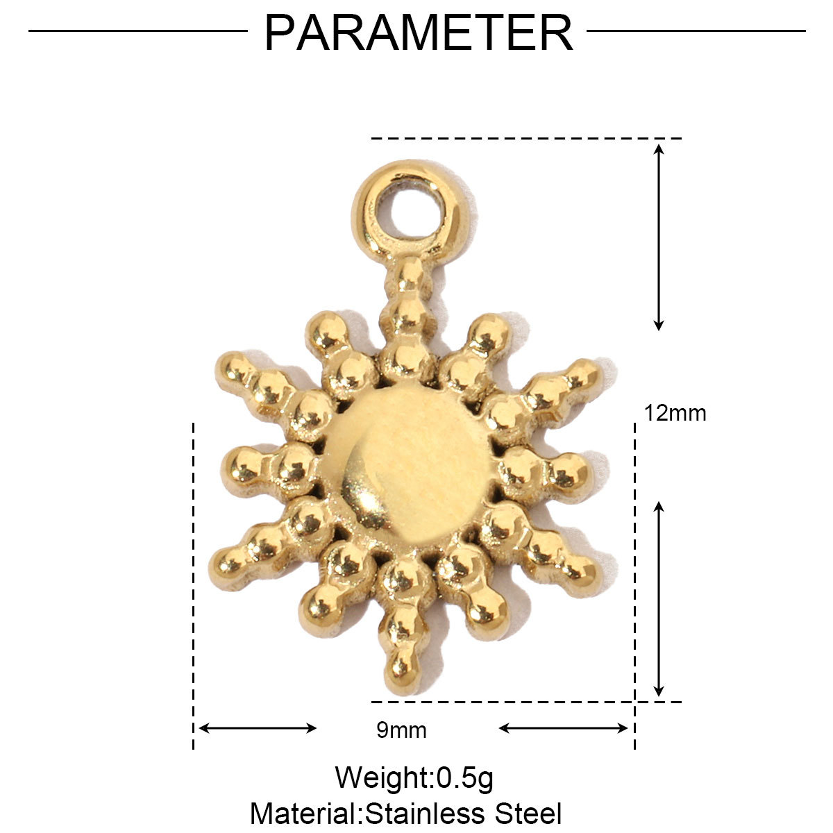 6pcs/pack Spider Bee Stainless Steel Diy Charms Women Star Clover Seahorse Earring Necklace Making Dog Paw Sun Pendant