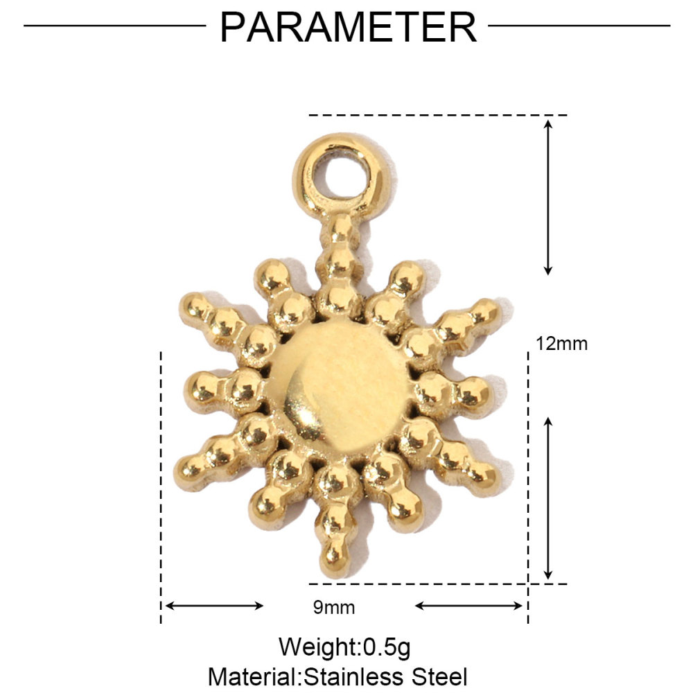 6pcs/pack Spider Bee Stainless Steel Diy Charms Women Star Clover Seahorse Earring Necklace Making Dog Paw Sun Pendant