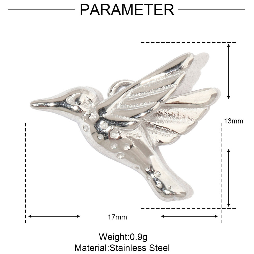 6pcs/pack Hummingbird Flower Stainless Steel Diy Charms Women Evil Eye Lobster Earring Necklace Making Conch Clover Snake Pendant