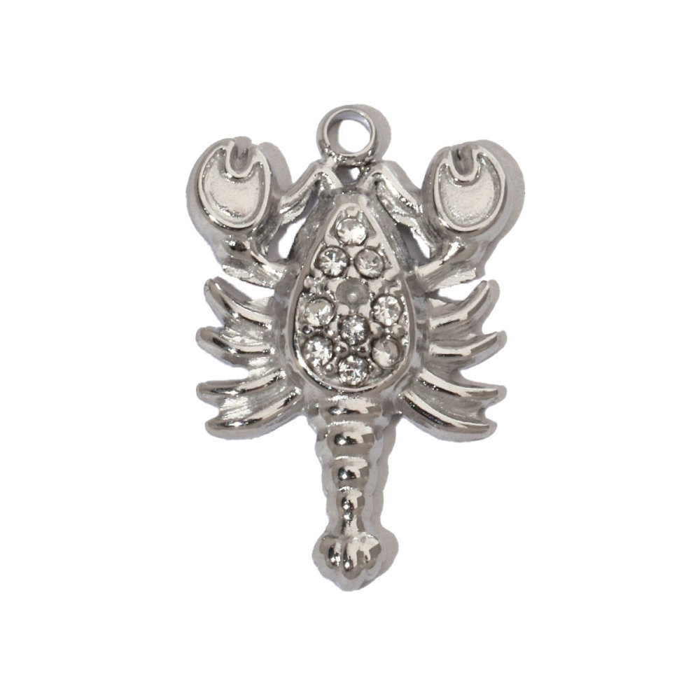 6pcs/pack Hummingbird Flower Stainless Steel Diy Charms Women Evil Eye Lobster Earring Necklace Making Conch Clover Snake Pendant