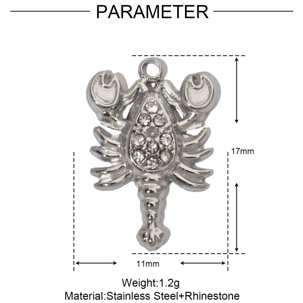 6pcs/pack Hummingbird Flower Stainless Steel Diy Charms Women Evil Eye Lobster Earring Necklace Making Conch Clover Snake Pendant