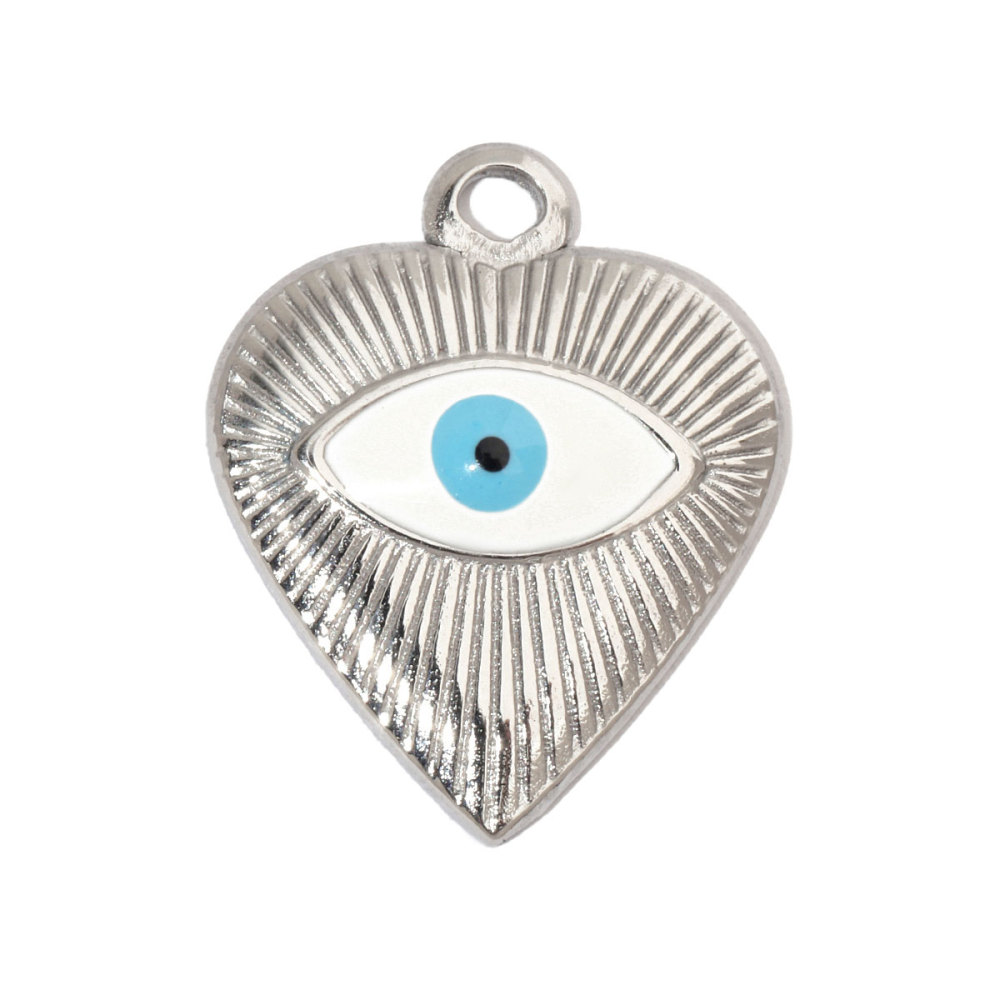 6pcs/pack Hummingbird Flower Stainless Steel Diy Charms Women Evil Eye Lobster Earring Necklace Making Conch Clover Snake Pendant