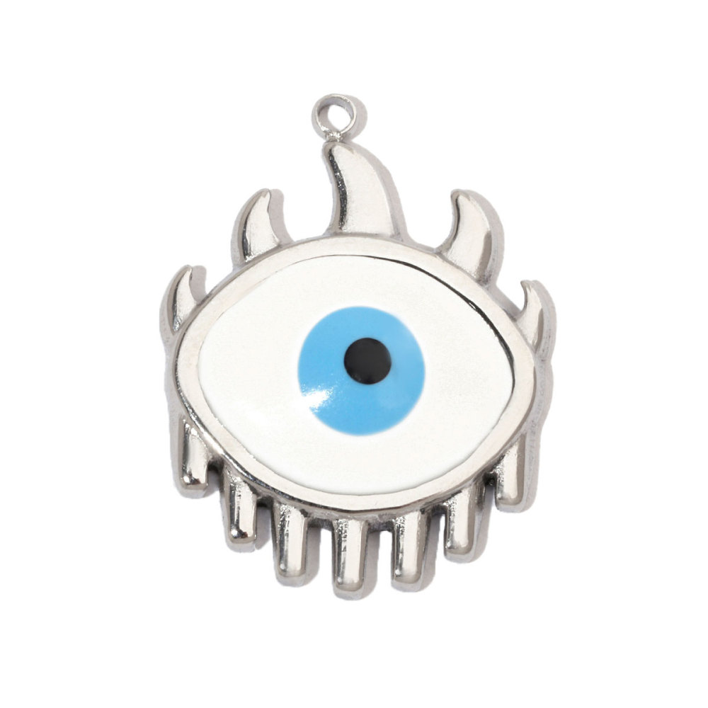 6pcs/pack Hummingbird Flower Stainless Steel Diy Charms Women Evil Eye Lobster Earring Necklace Making Conch Clover Snake Pendant