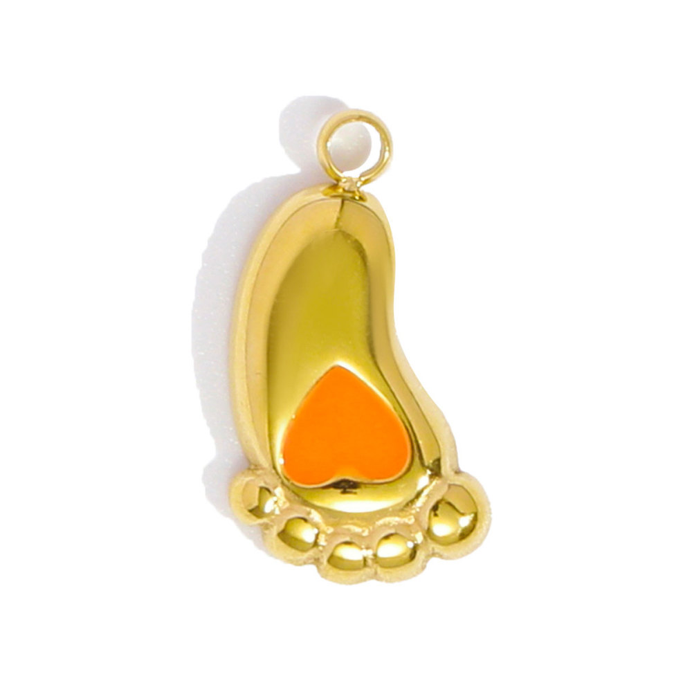 6pcs/pack Stainless Steel Enamel Monet Gardens Diy Charms Woman Tulips Flower Necklace Pendants Baby Foot Jewelry Wholesale