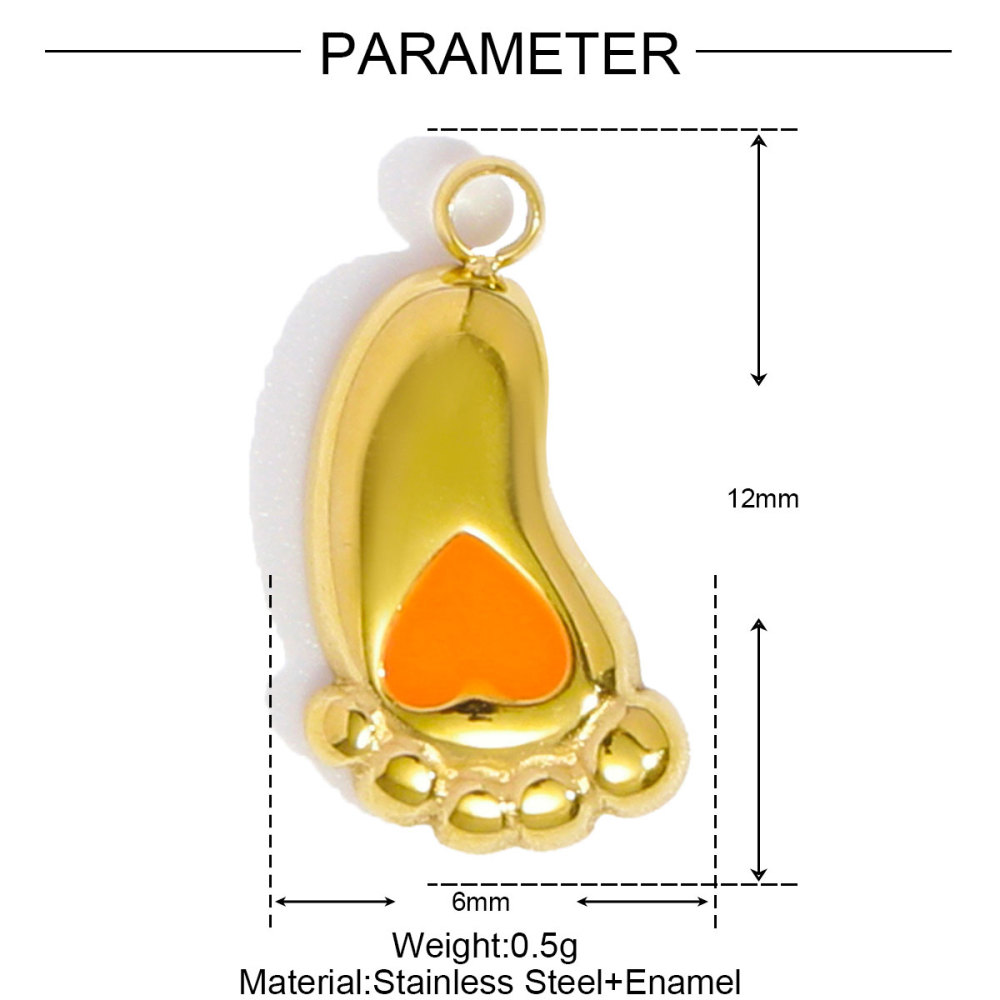 6pcs/pack Stainless Steel Enamel Monet Gardens Diy Charms Woman Tulips Flower Necklace Pendants Baby Foot Jewelry Wholesale