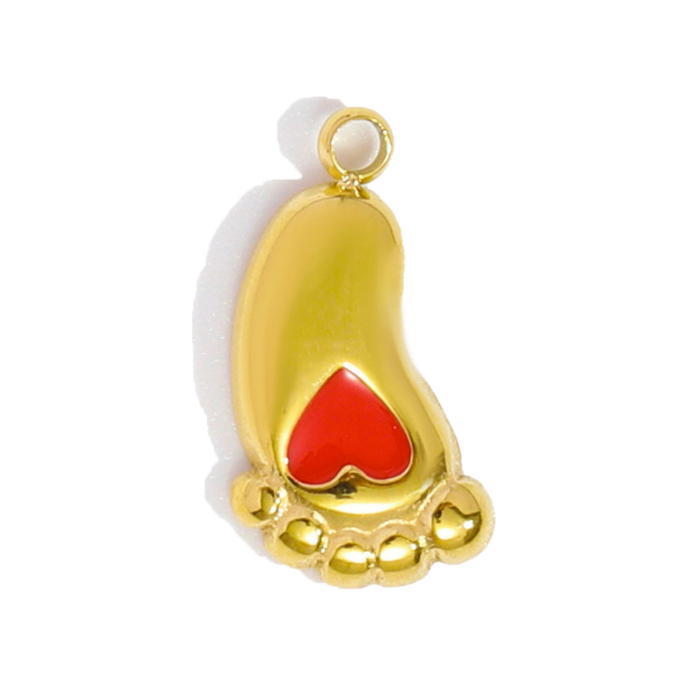 6pcs/pack Stainless Steel Enamel Monet Gardens Diy Charms Woman Tulips Flower Necklace Pendants Baby Foot Jewelry Wholesale