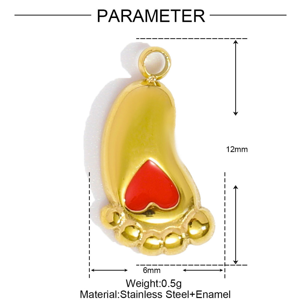 6pcs/pack Stainless Steel Enamel Monet Gardens Diy Charms Woman Tulips Flower Necklace Pendants Baby Foot Jewelry Wholesale