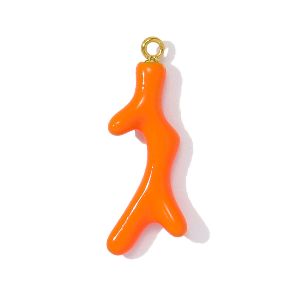 6pcs/pack Stainless Steel Enamel Coral Diy Earring Charms Woman Conch Shell Necklace Pendants Colorful Jewelry Wholesale