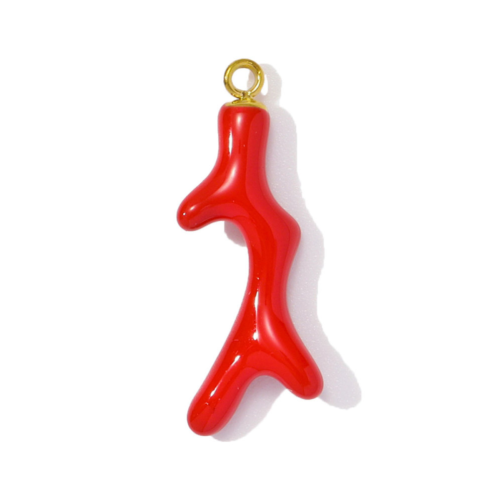 6pcs/pack Stainless Steel Enamel Coral Diy Earring Charms Woman Conch Shell Necklace Pendants Colorful Jewelry Wholesale