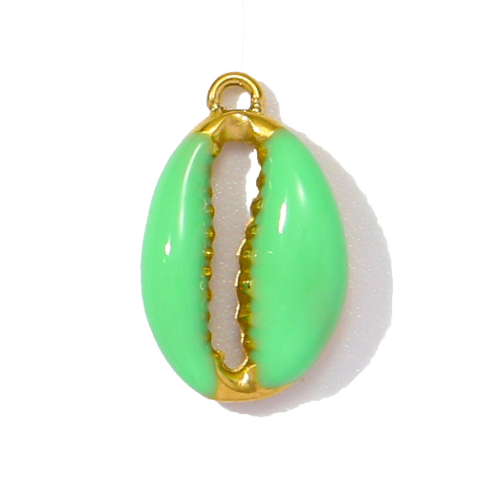 6pcs/pack Stainless Steel Enamel Coral Diy Earring Charms Woman Conch Shell Necklace Pendants Colorful Jewelry Wholesale