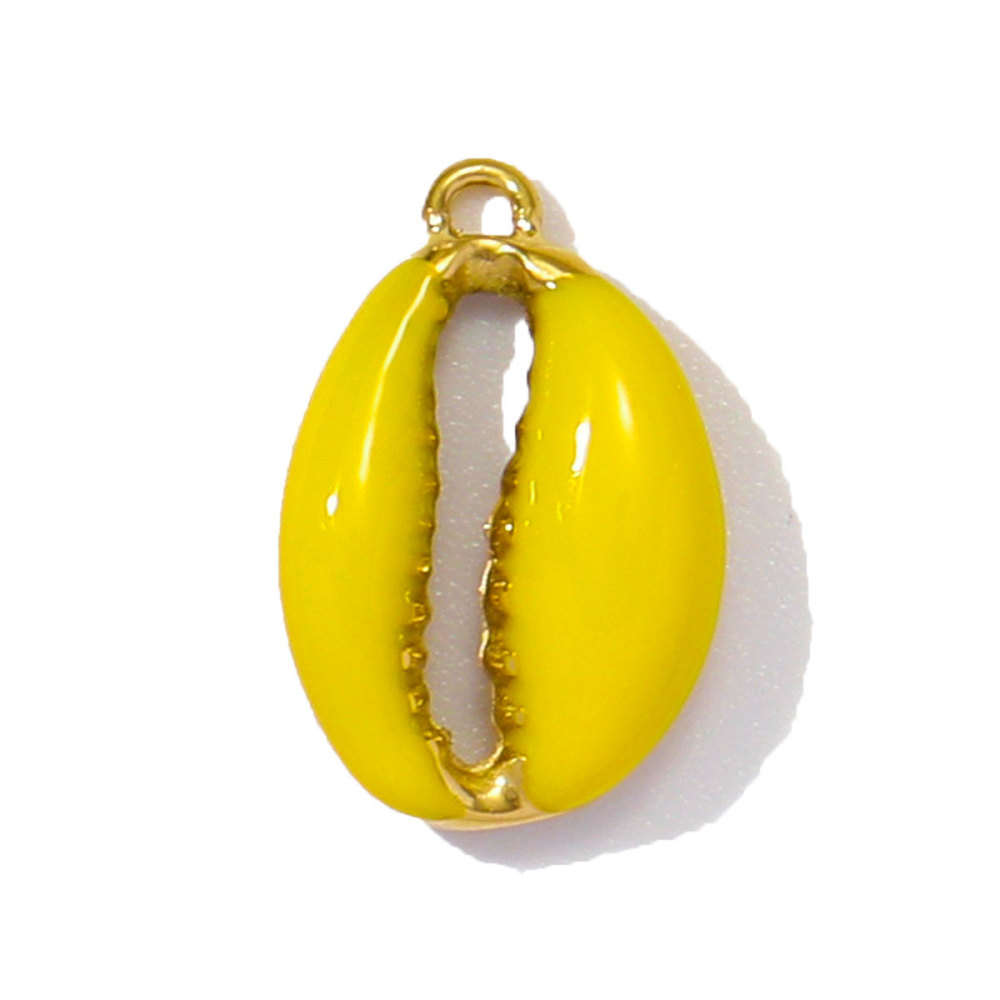 6pcs/pack Stainless Steel Enamel Coral Diy Earring Charms Woman Conch Shell Necklace Pendants Colorful Jewelry Wholesale