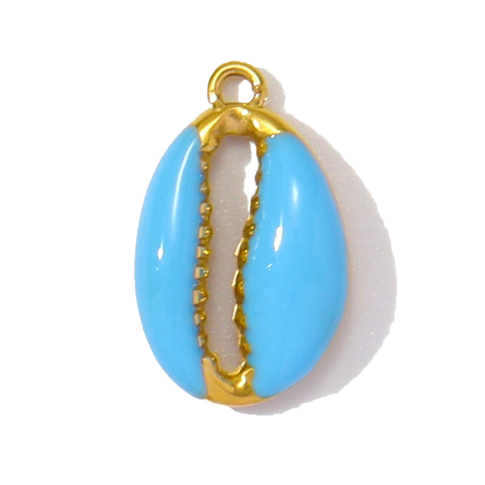 6pcs/pack Stainless Steel Enamel Coral Diy Earring Charms Woman Conch Shell Necklace Pendants Colorful Jewelry Wholesale