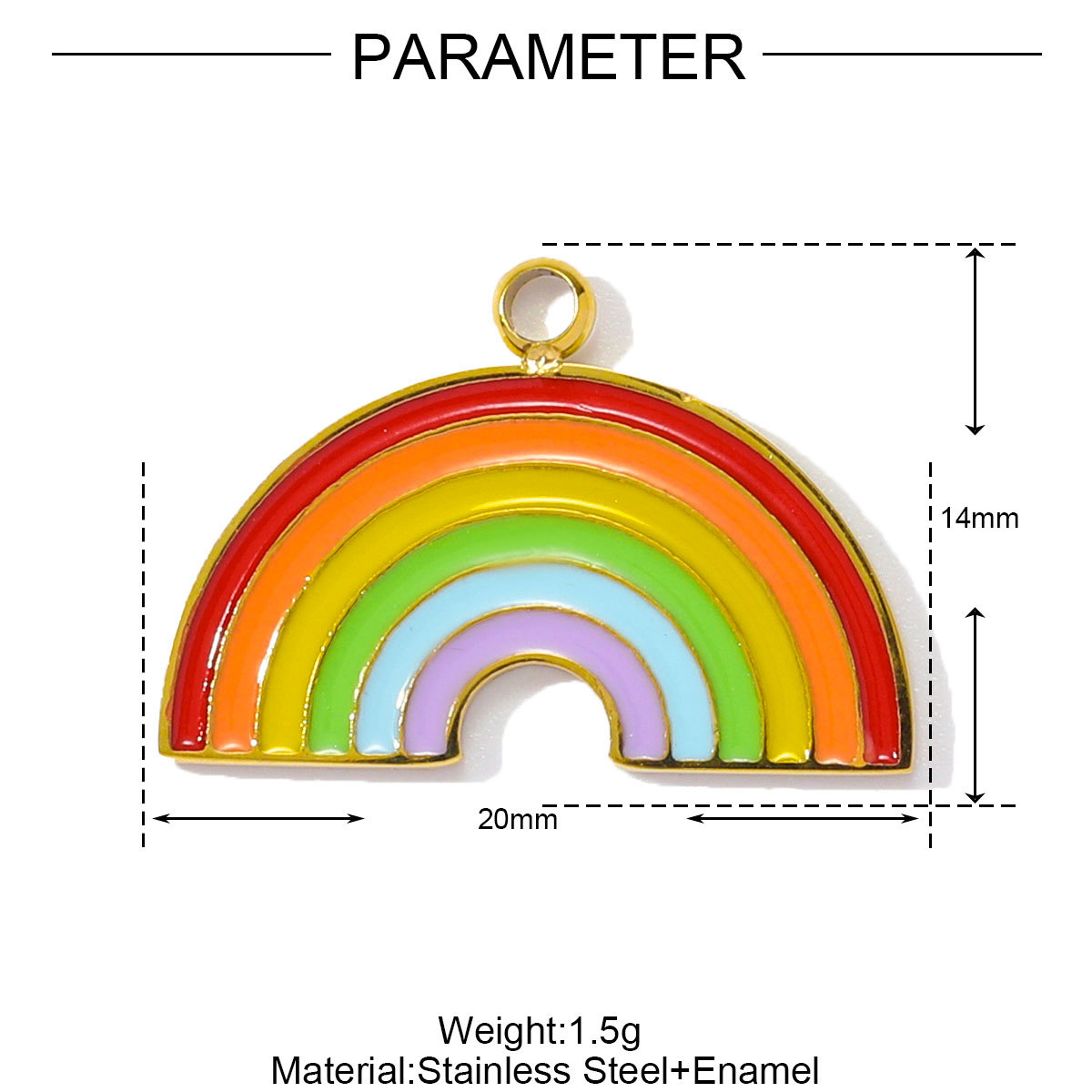 6pcs/pack Stainless Steel Enamel Plam Sun Diy Charms Woman Rainbow Flip Flops Necklace Pendants Fish Heart Jewelry Wholesale