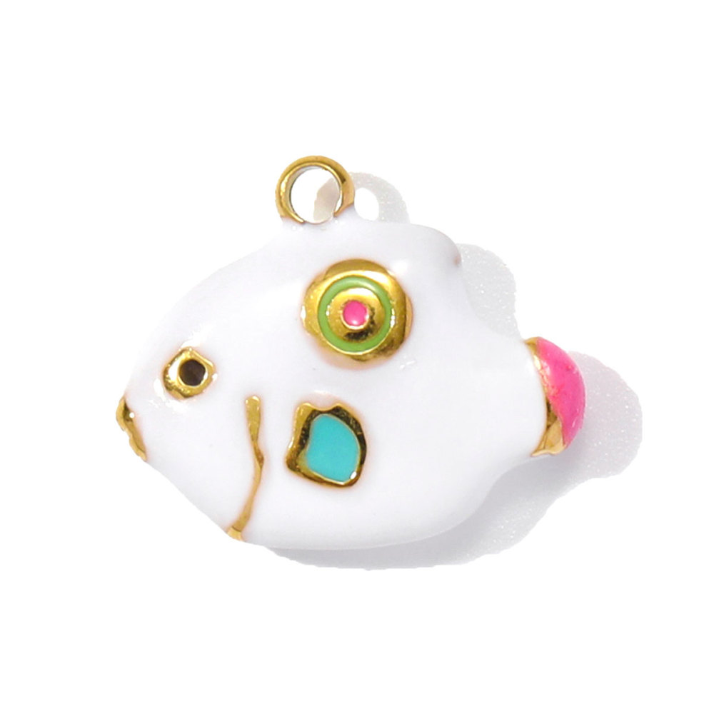 6pcs/pack Stainless Steel Enamel Plam Sun Diy Charms Woman Rainbow Flip Flops Necklace Pendants Fish Heart Jewelry Wholesale