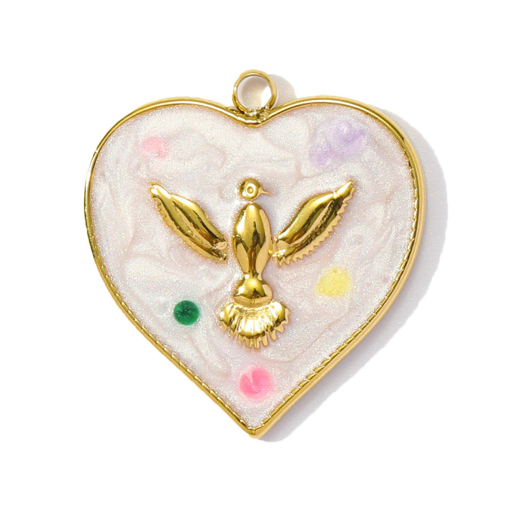 6pcs/pack Stainless Steel Enamel Evil Eye Whaterdrop Diy Charms Woman Chilli Heart Angel Necklace Pendants Lollipop Jewelry Wholesale
