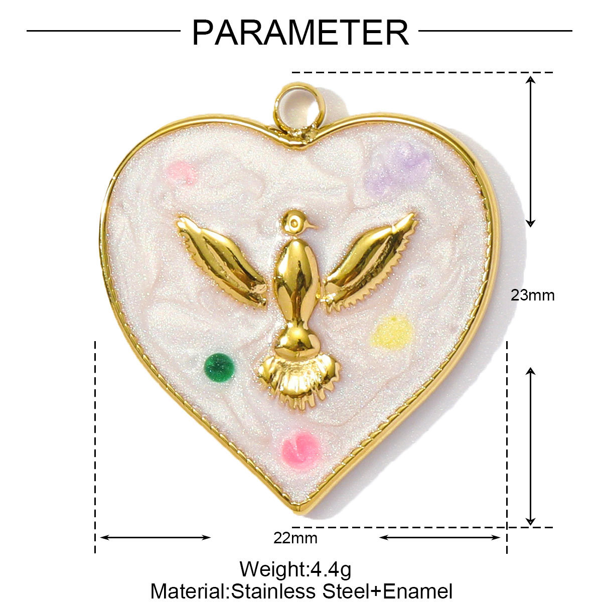 6pcs/pack Stainless Steel Enamel Evil Eye Whaterdrop Diy Charms Woman Chilli Heart Angel Necklace Pendants Lollipop Jewelry Wholesale