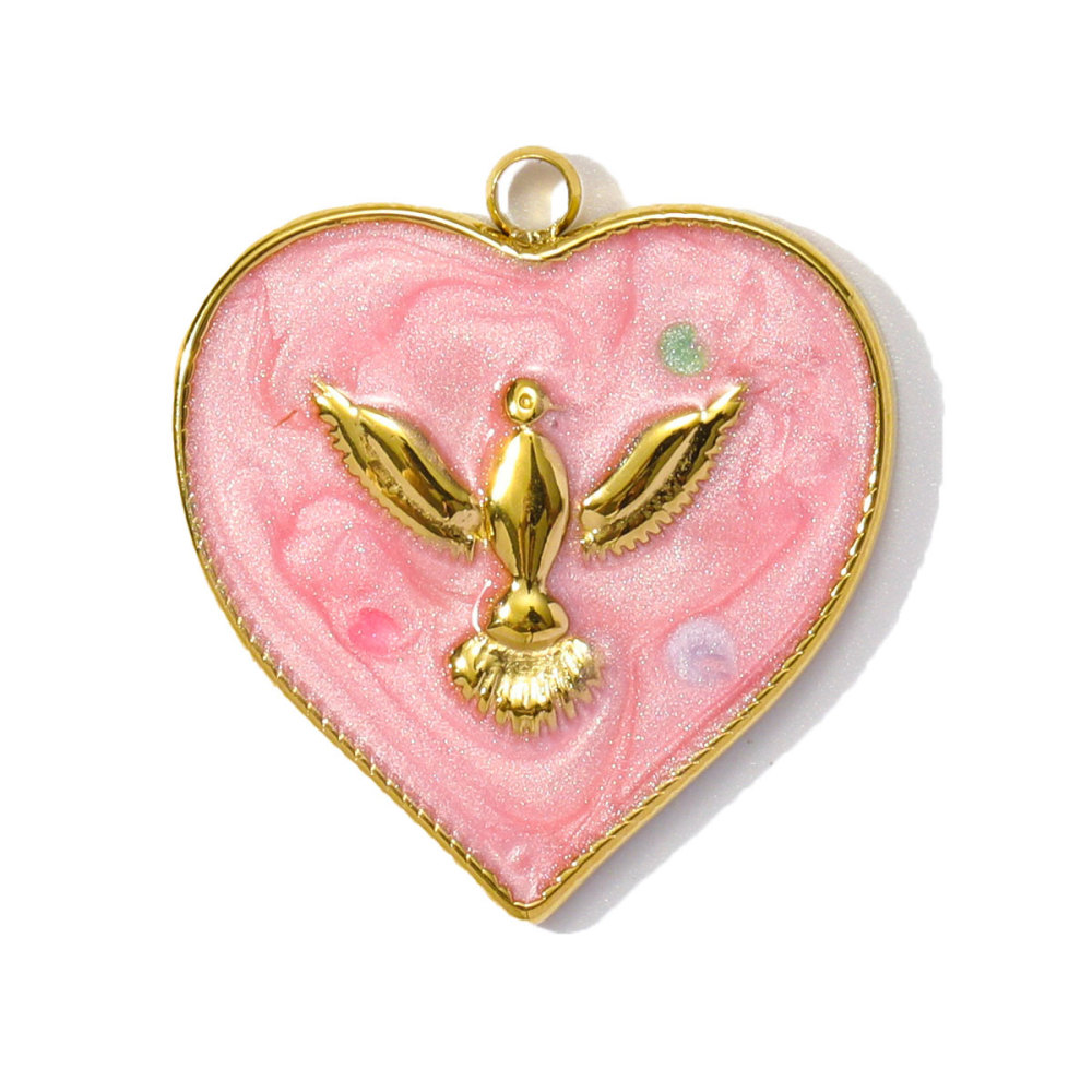 6pcs/pack Stainless Steel Enamel Evil Eye Whaterdrop Diy Charms Woman Chilli Heart Angel Necklace Pendants Lollipop Jewelry Wholesale