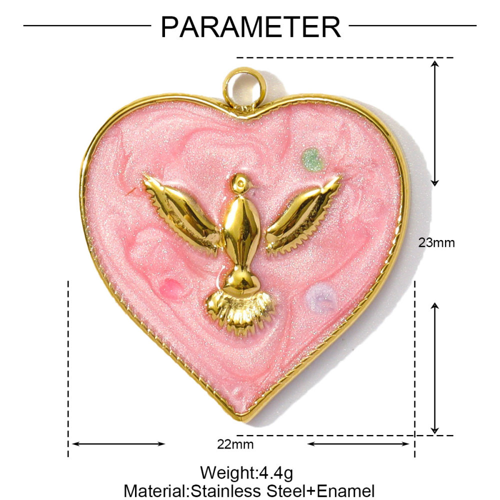 6pcs/pack Stainless Steel Enamel Evil Eye Whaterdrop Diy Charms Woman Chilli Heart Angel Necklace Pendants Lollipop Jewelry Wholesale