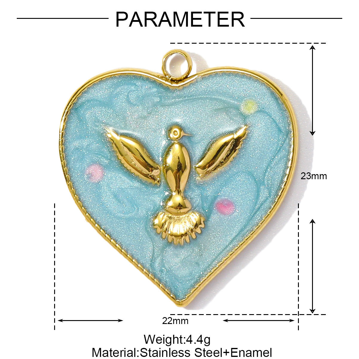 6pcs/pack Stainless Steel Enamel Evil Eye Whaterdrop Diy Charms Woman Chilli Heart Angel Necklace Pendants Lollipop Jewelry Wholesale