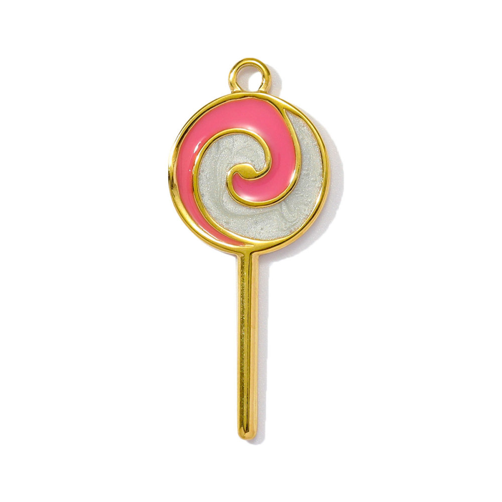 6pcs/pack Stainless Steel Enamel Evil Eye Whaterdrop Diy Charms Woman Chilli Heart Angel Necklace Pendants Lollipop Jewelry Wholesale