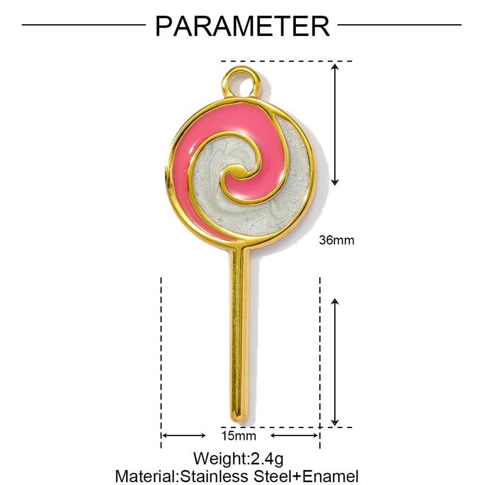 6pcs/pack Stainless Steel Enamel Evil Eye Whaterdrop Diy Charms Woman Chilli Heart Angel Necklace Pendants Lollipop Jewelry Wholesale