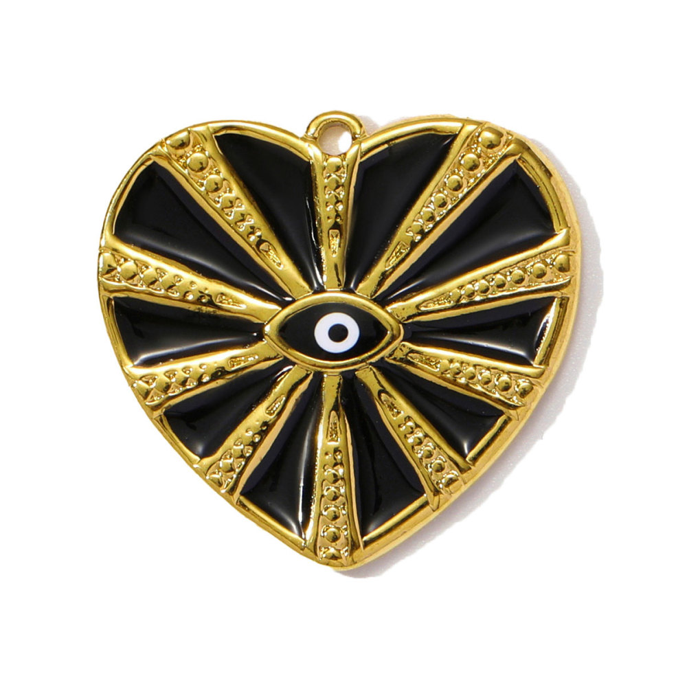 6pcs/pack Wholesale Stainless Steel Enamel Heart Evil Eye Diy Earring Charms Square Butterfly Necklace Pendants Sea Anemone Jewelry