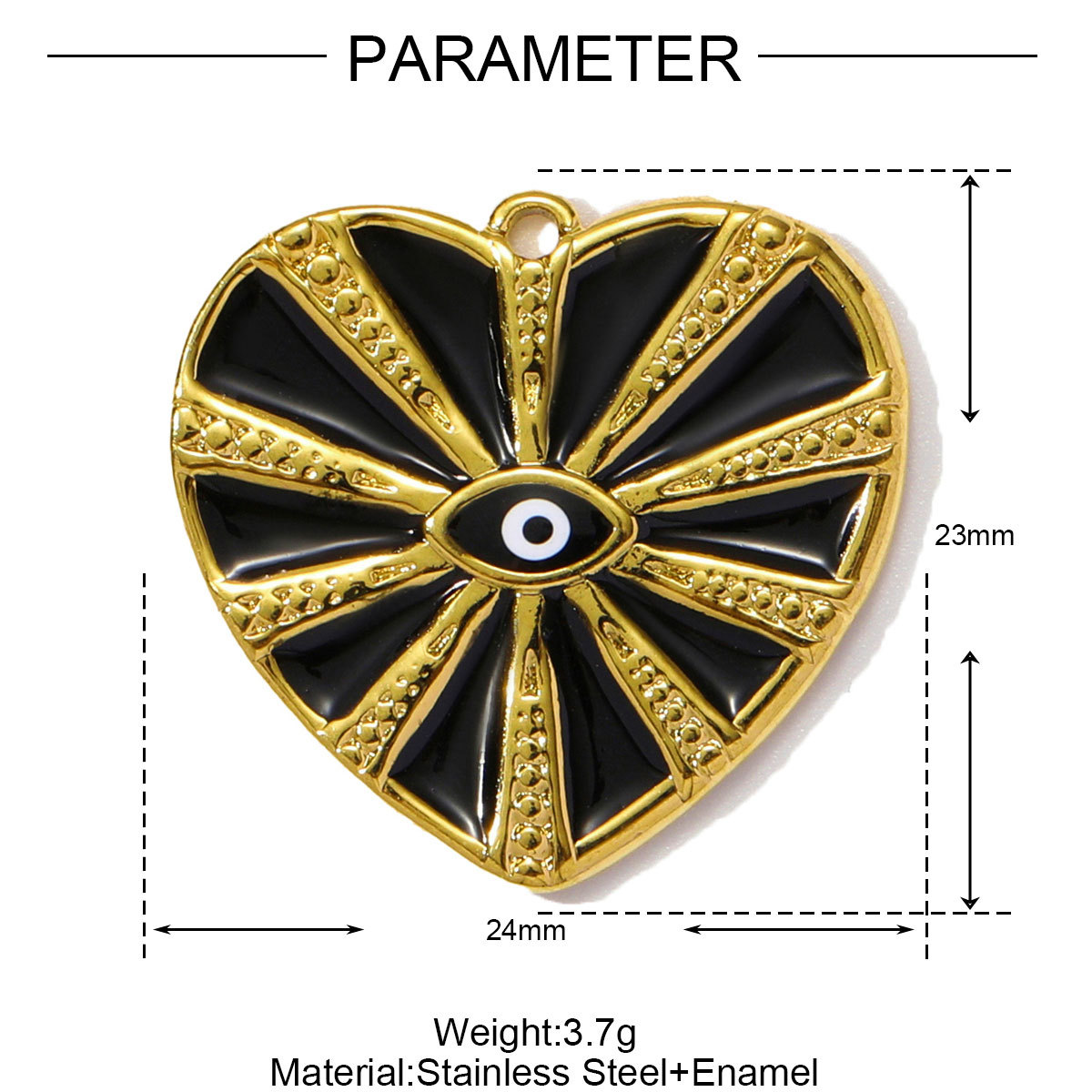 6pcs/pack Wholesale Stainless Steel Enamel Heart Evil Eye Diy Earring Charms Square Butterfly Necklace Pendants Sea Anemone Jewelry